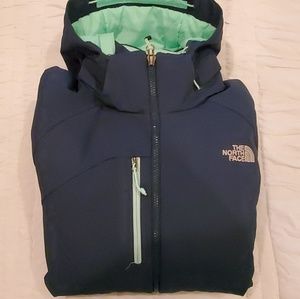 North Face Teal / Mint Hooded Jacket Coat XL